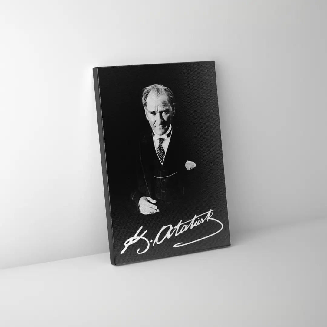 Mustafa Kemal Atatürk İmzalı Kanvas Tablo